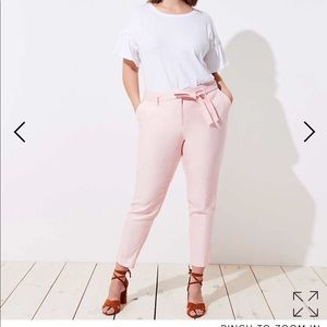 Loft Plus Textured Slim Tie-waist pencil pants
